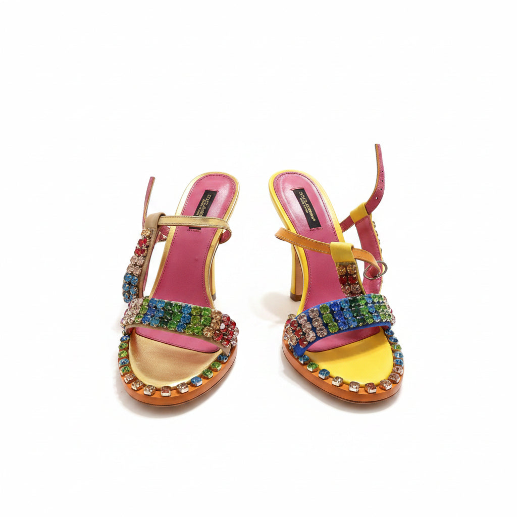 Women’s Multicolor Rhinestone High Heels – Worn Once