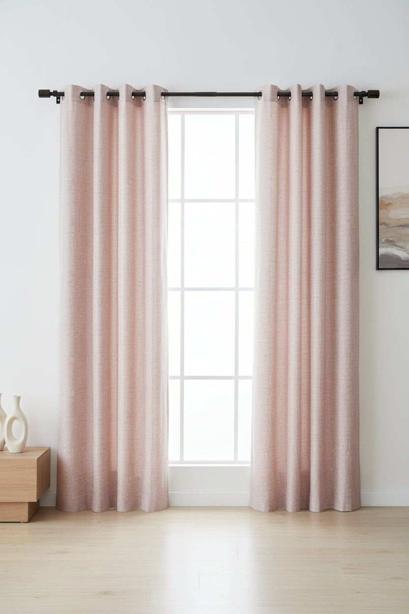4‑Piece Textured Slub Curtain Set – NEW