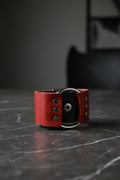 Paparazzi Red Leather Cuff Bracelet with Silver D-Ring