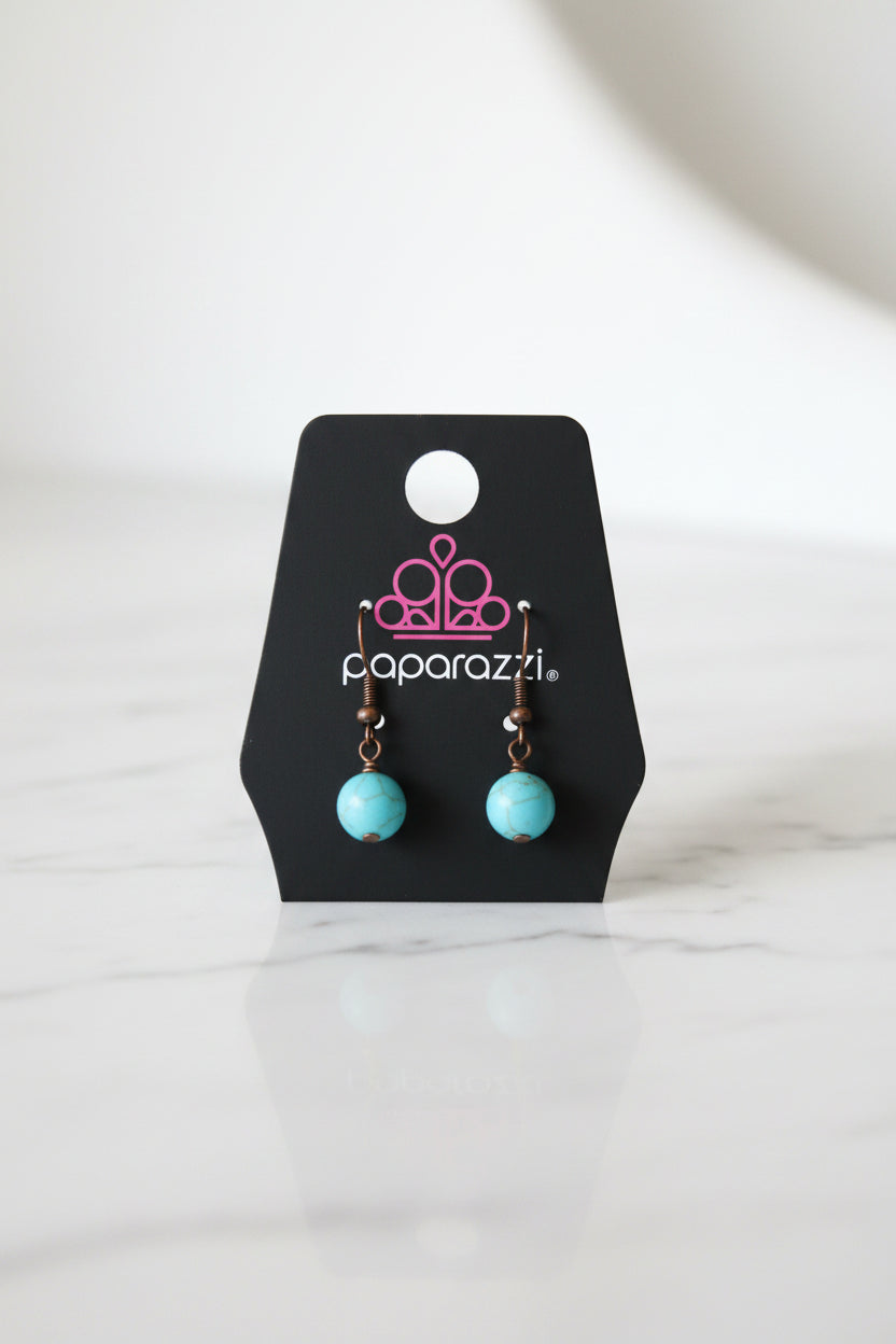 Paparazzi Turquoise Bead Drop Earrings